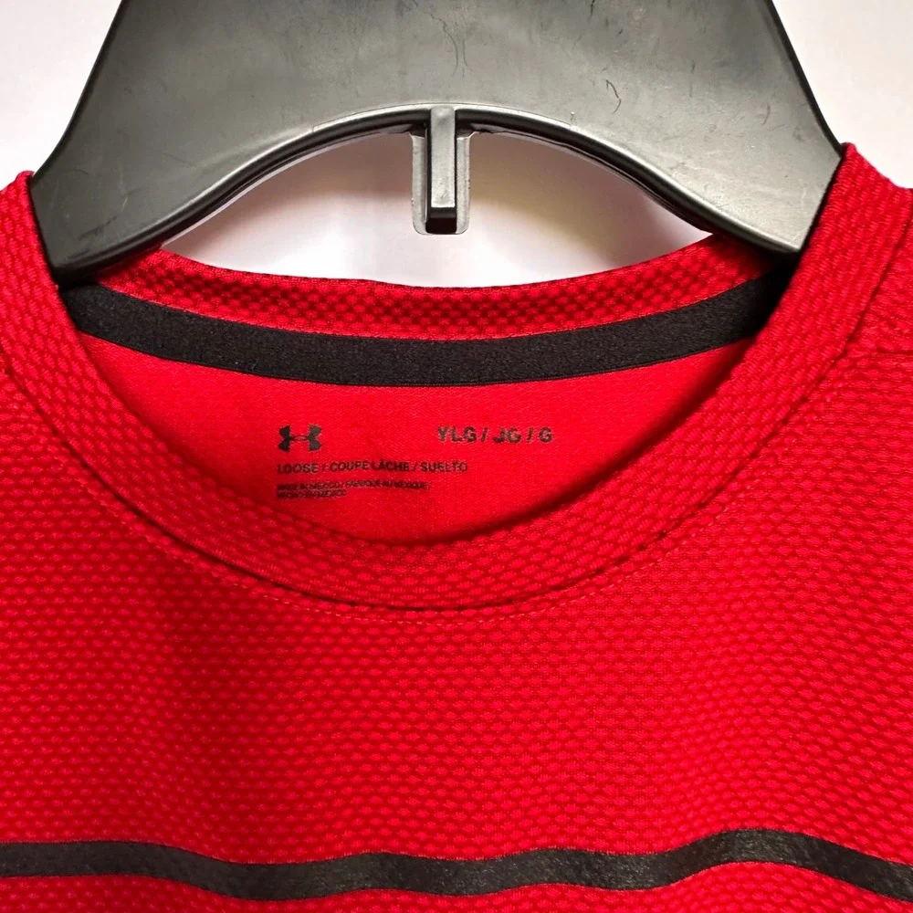 Under Armour Youth‎ Long Sleeve T-Shirt Red Athletic Activewear Training Top